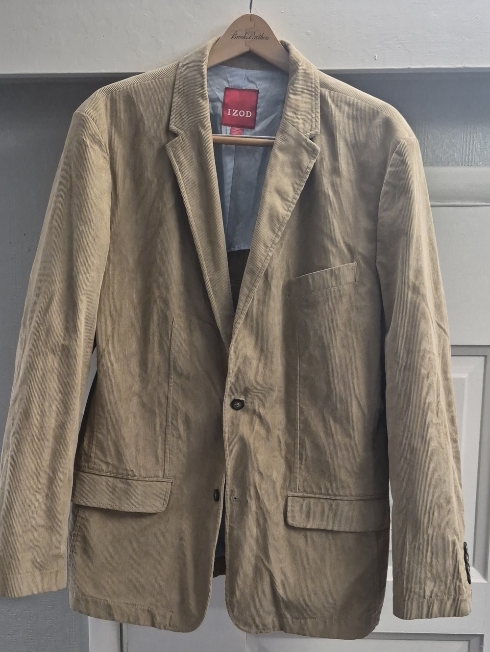 Izod Men's Light Tan Corduroy Blazer Ivy Preppy Classic